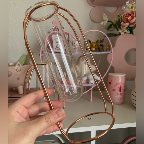 Rose Gold Tube Vase Set of 2 - Picture 5 of 5